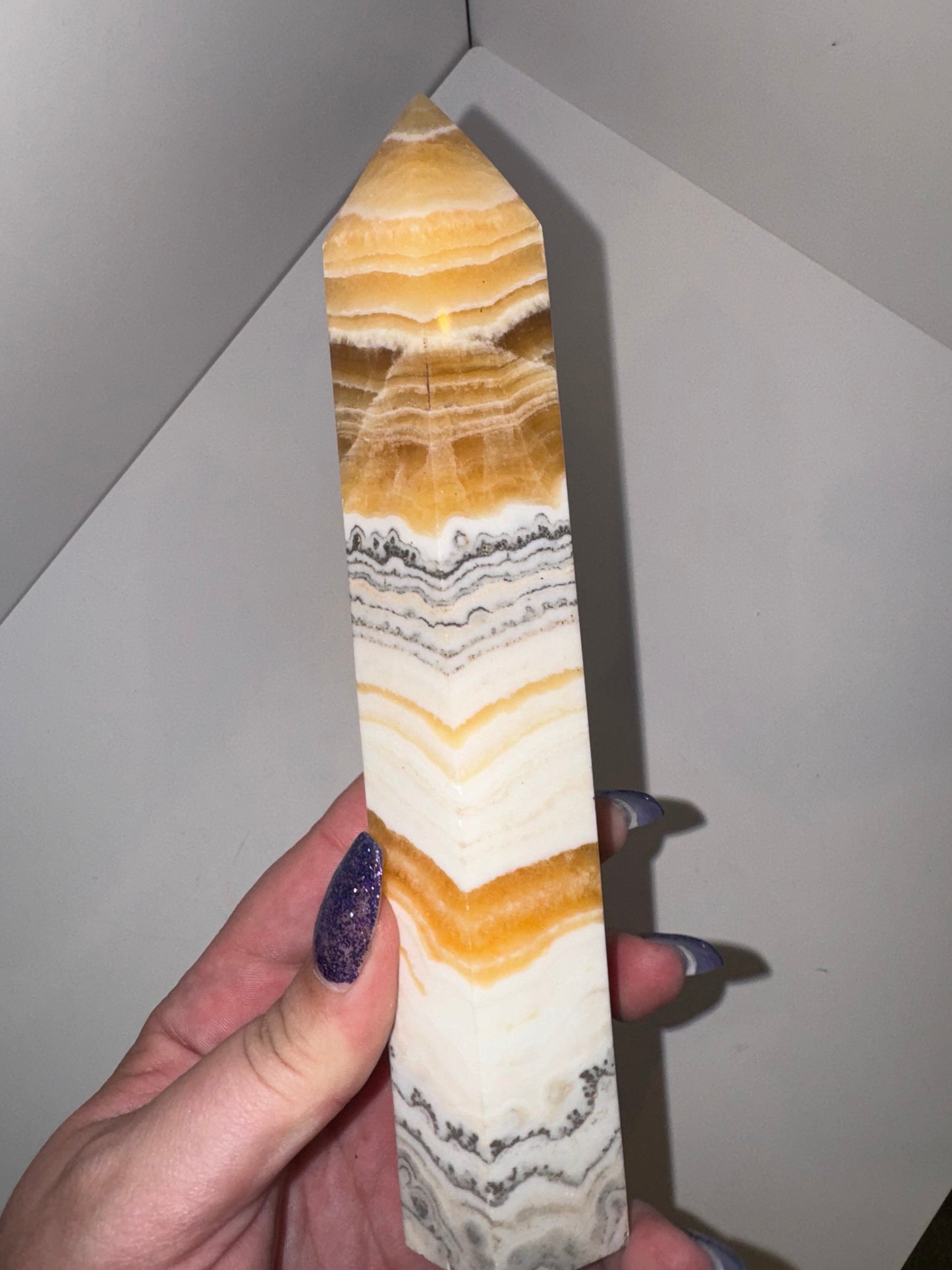 Dendritic Orange Calcite Large Tower