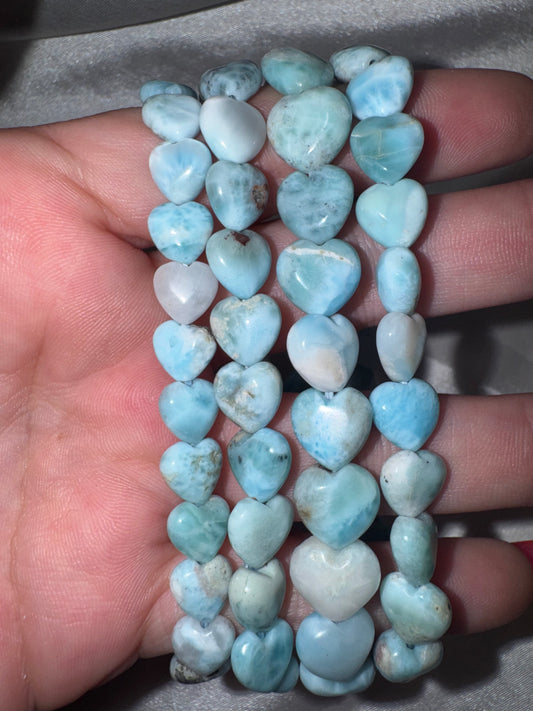 Larimar AA 8mm Heart Bracelet