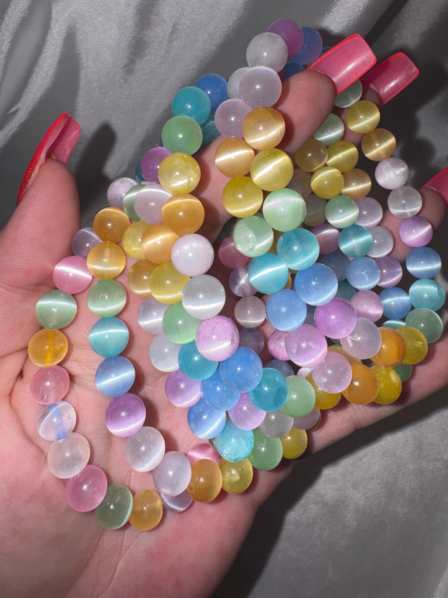 Colorful Dyed Selenite 8mm Bracelet