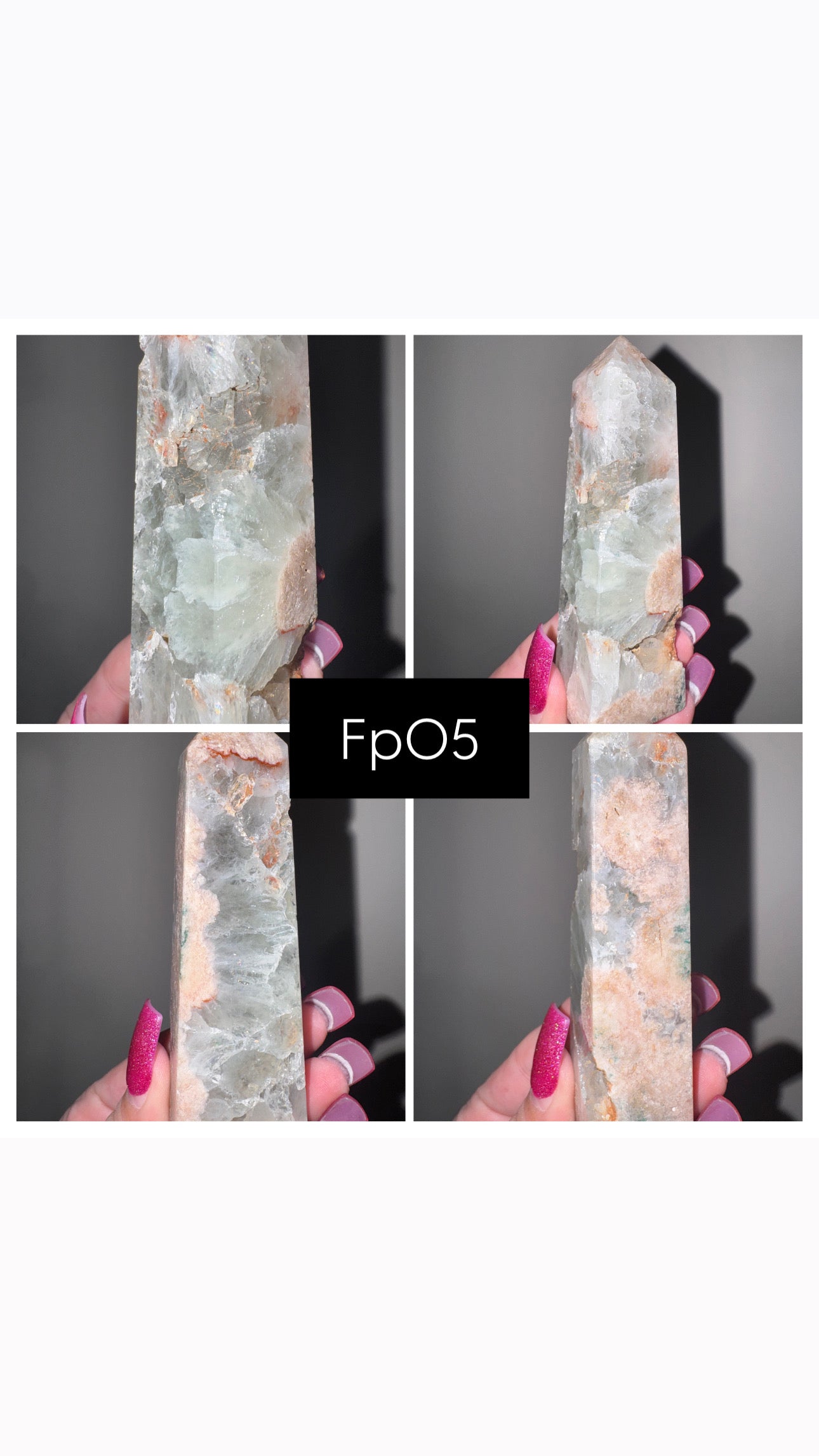 Prasiolite Flower Agate Tower