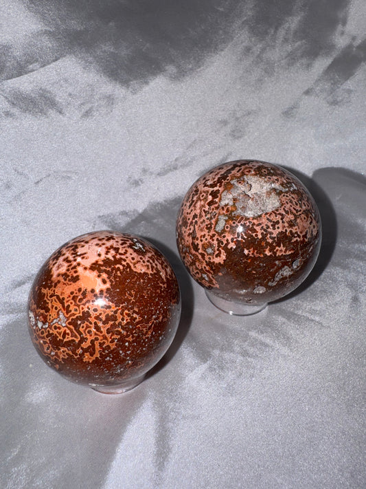 Red Druzy Ocean Jasper Sphere