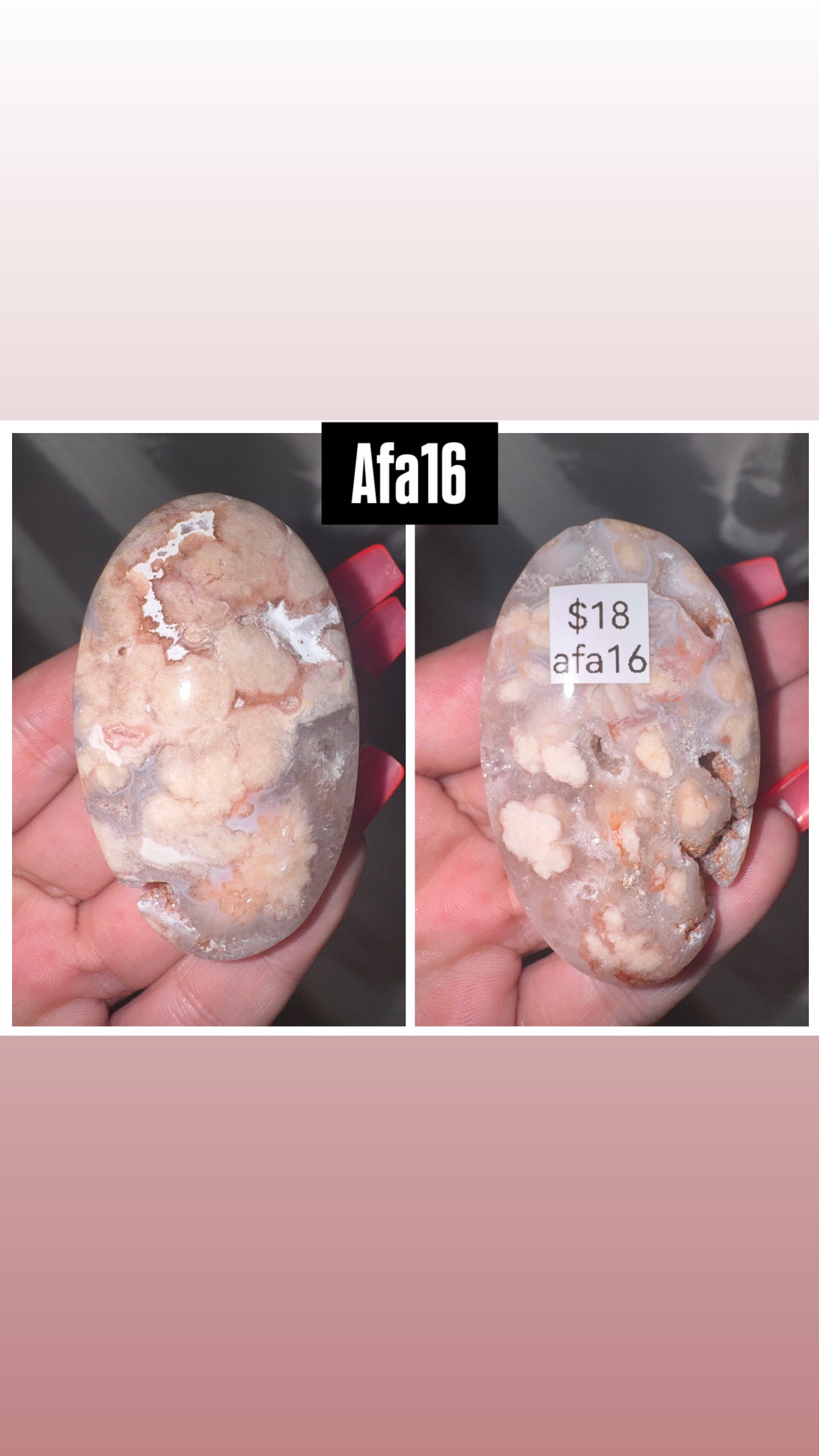 Amethyst Flower Agate AAA Heart/Palmstone