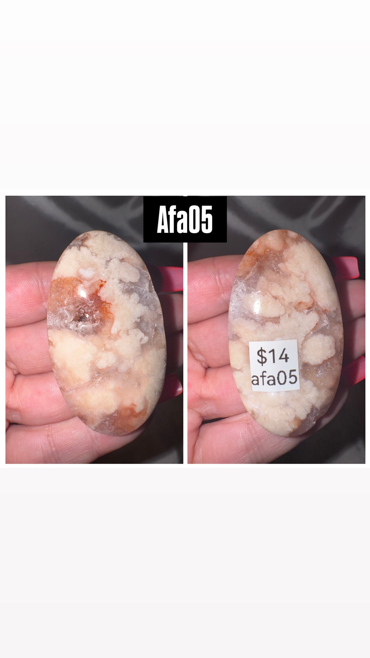 Amethyst Flower Agate AAA Heart/Palmstone