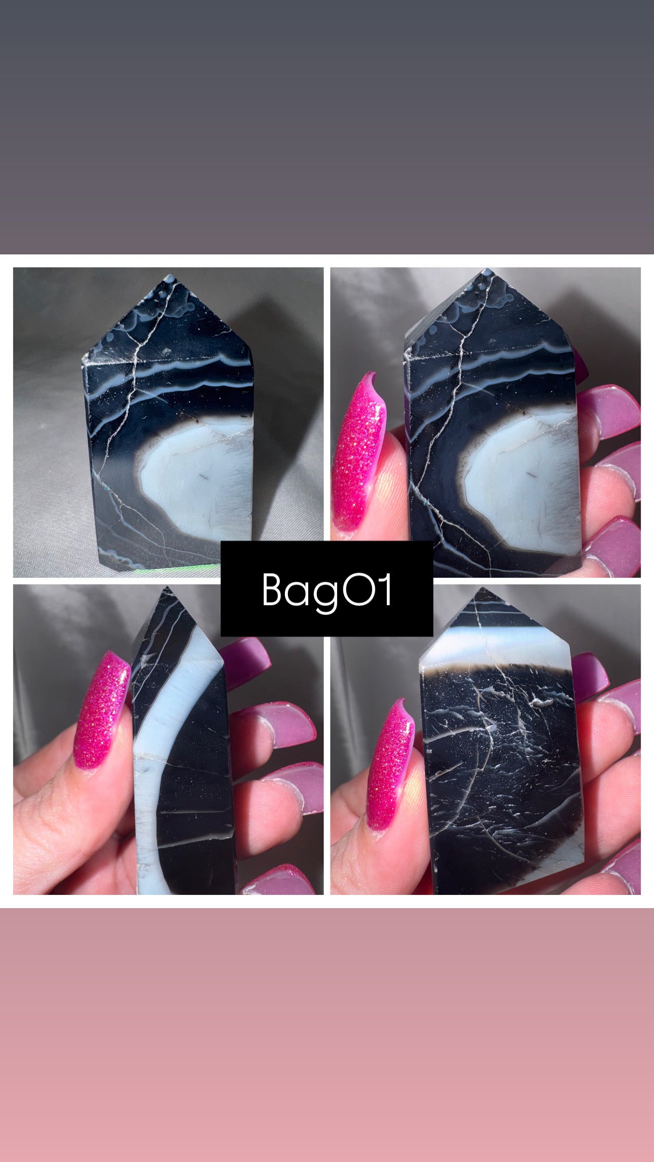 Black Banded Agate Tower
