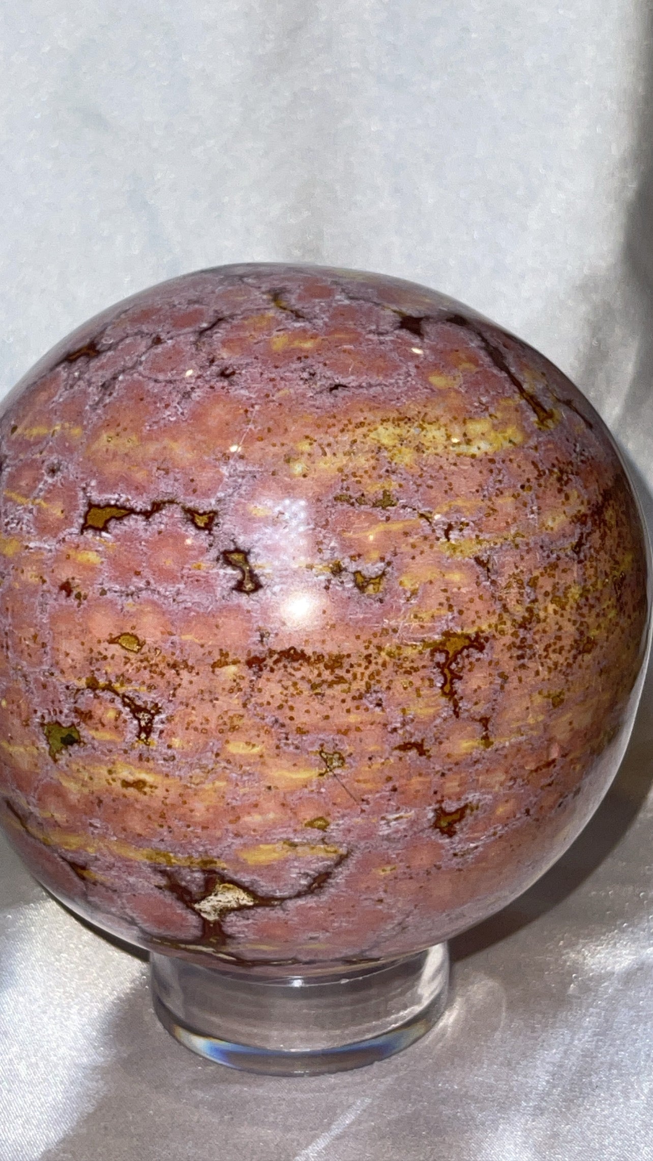 Pink Ocean Jasper AAA XXL Sphere (98mm)