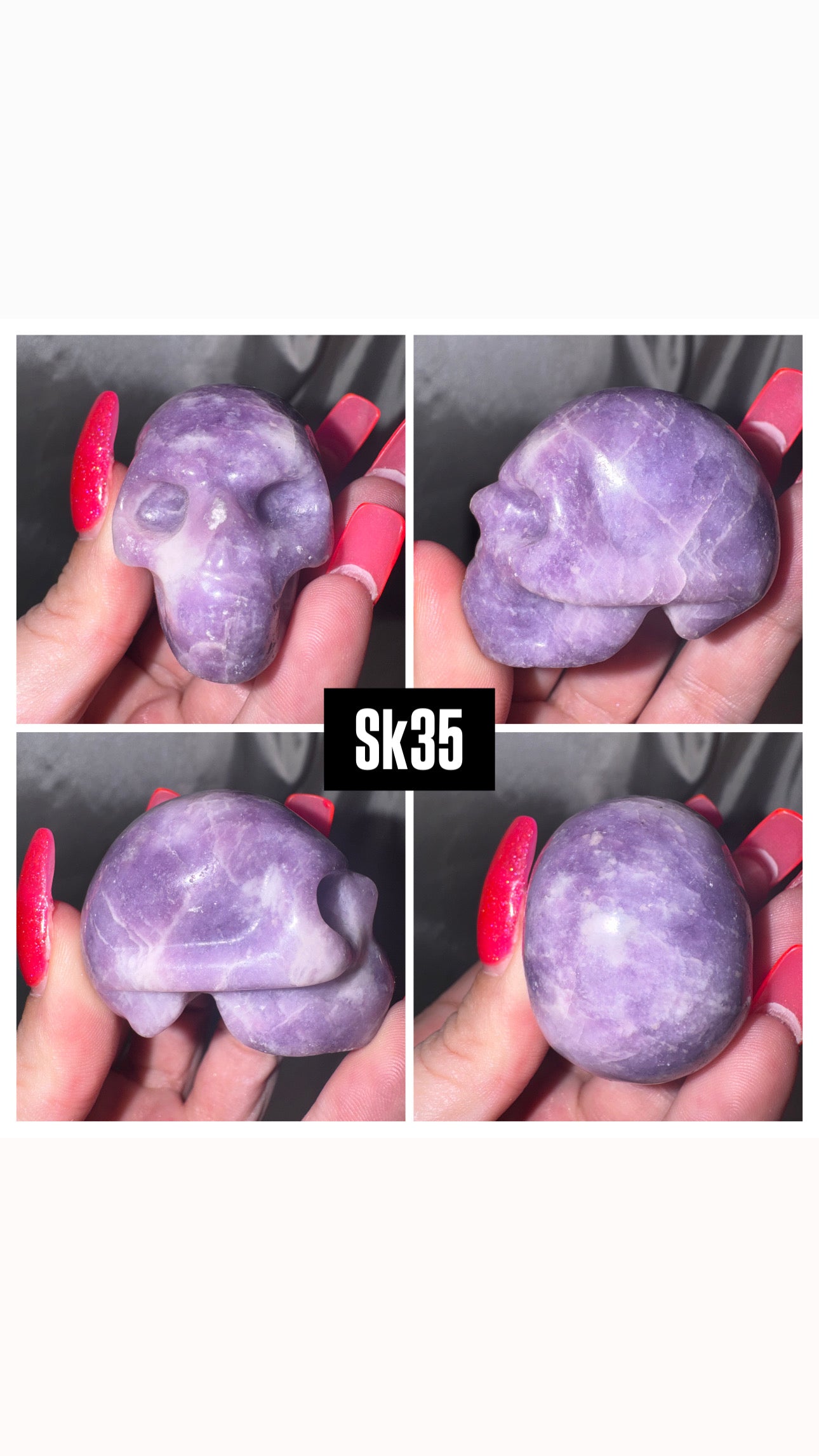 Lepidolite Skull