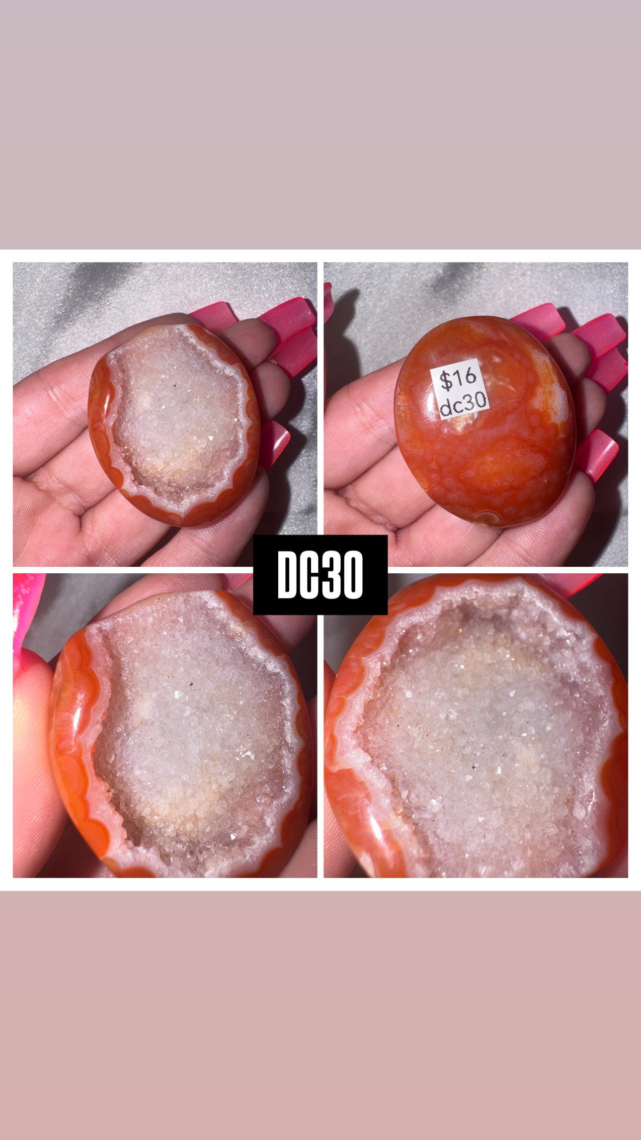 Druzy Carnelian Heart/Palmstone