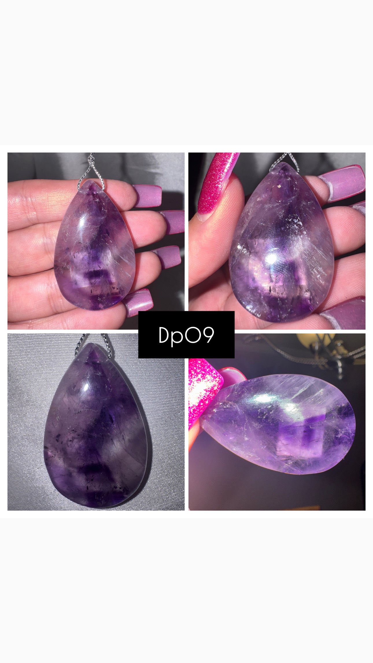 Large Drilled Crystal Pendant