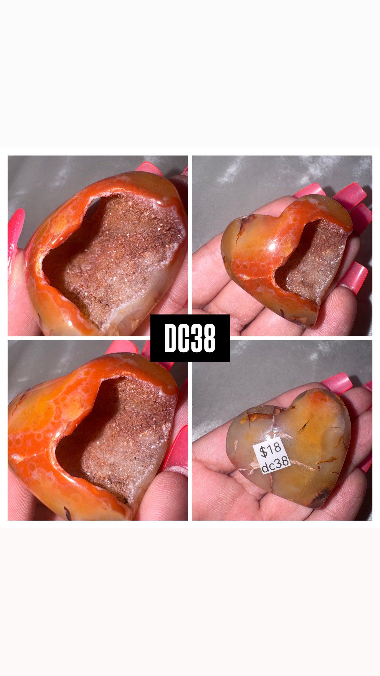 Druzy Carnelian Heart/Palmstone