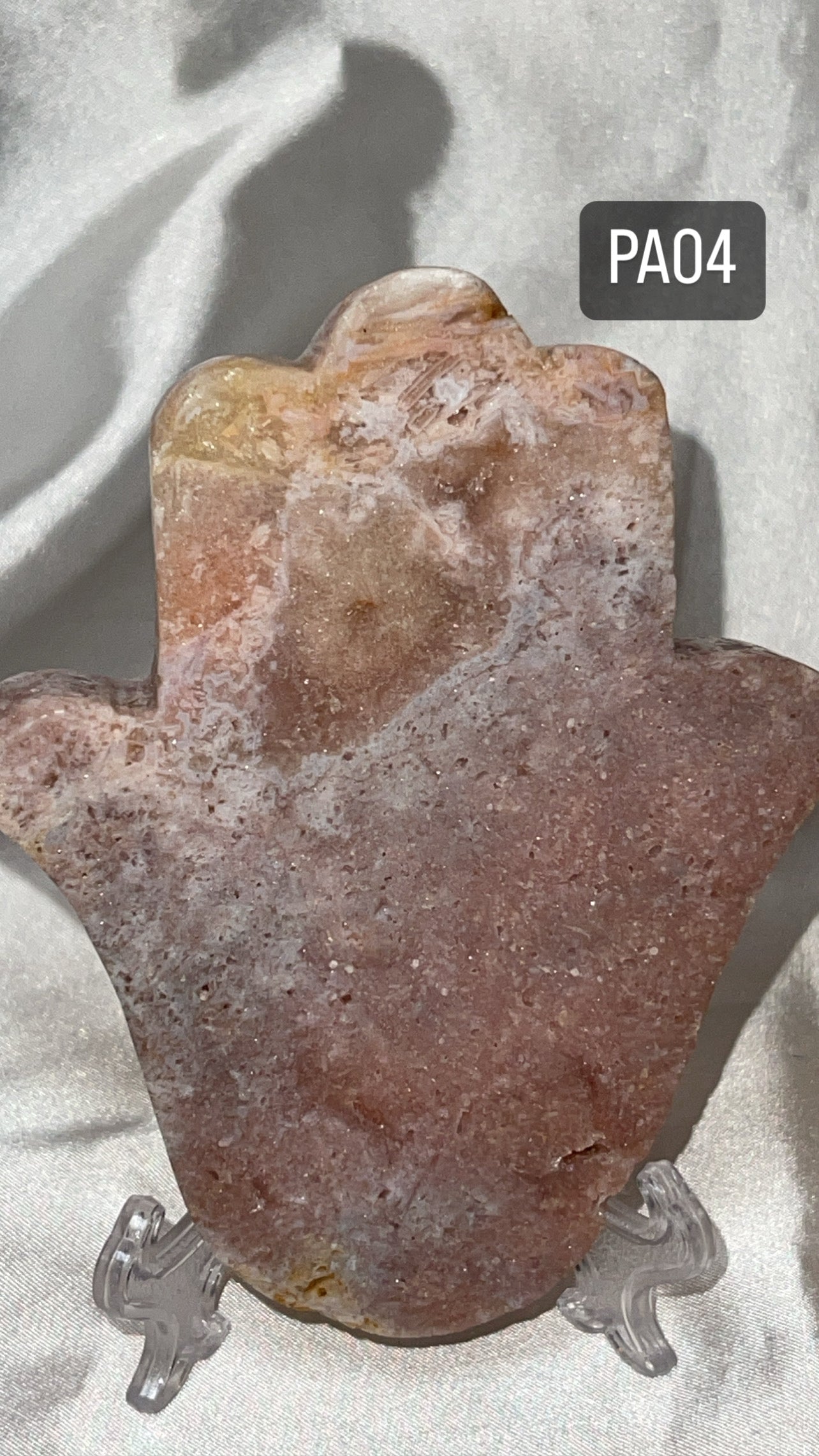 Pink Amethyst Large Hamsa