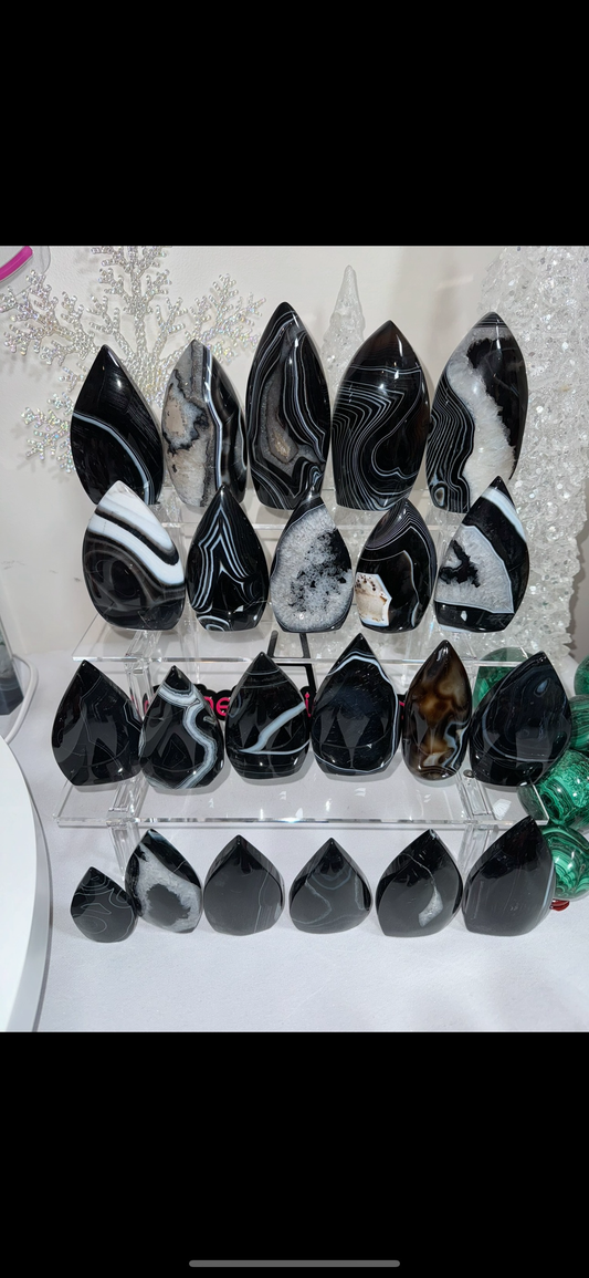 Black Banded Agate Flame