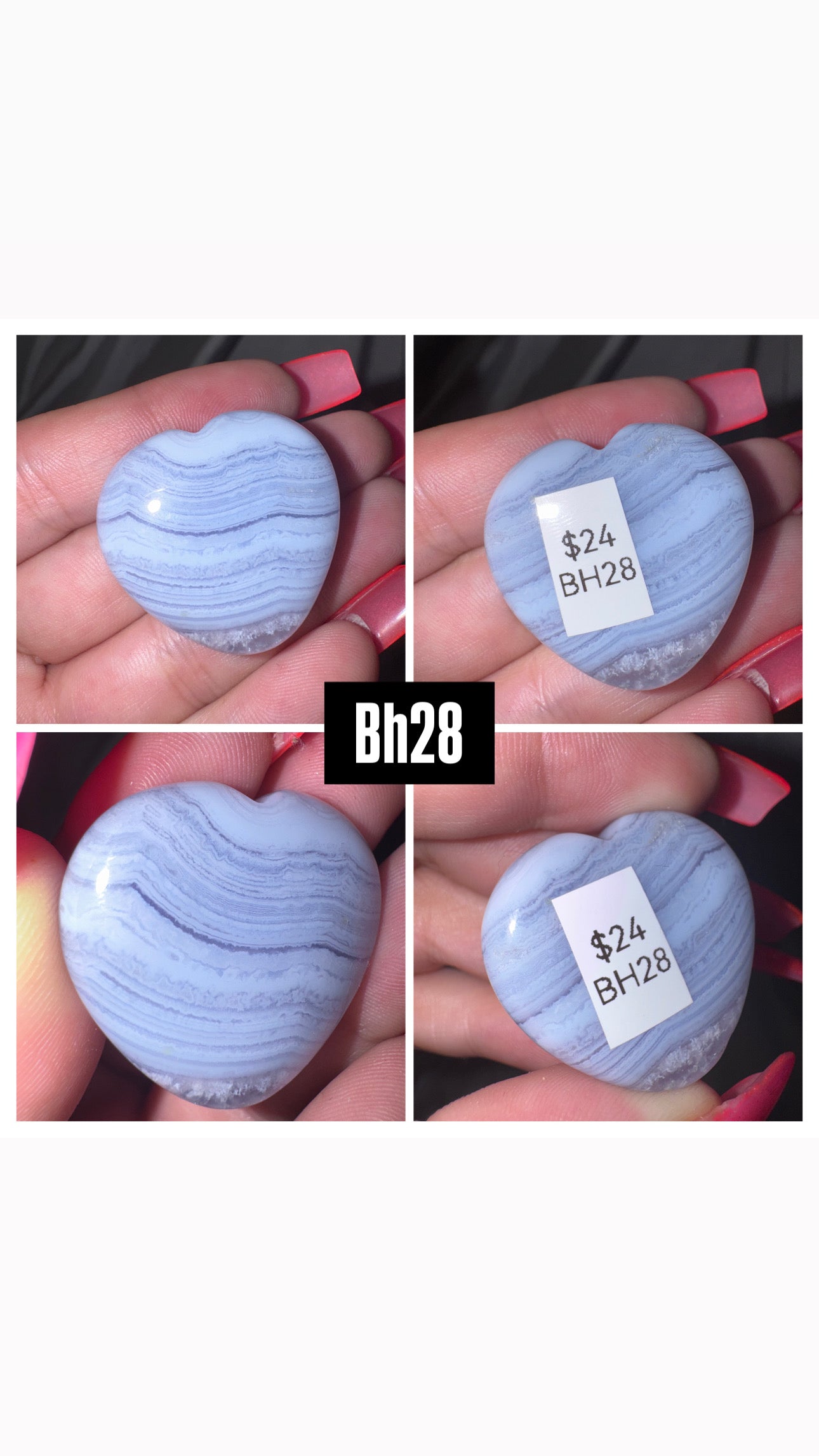 Blue Lace Agate AAA Heart