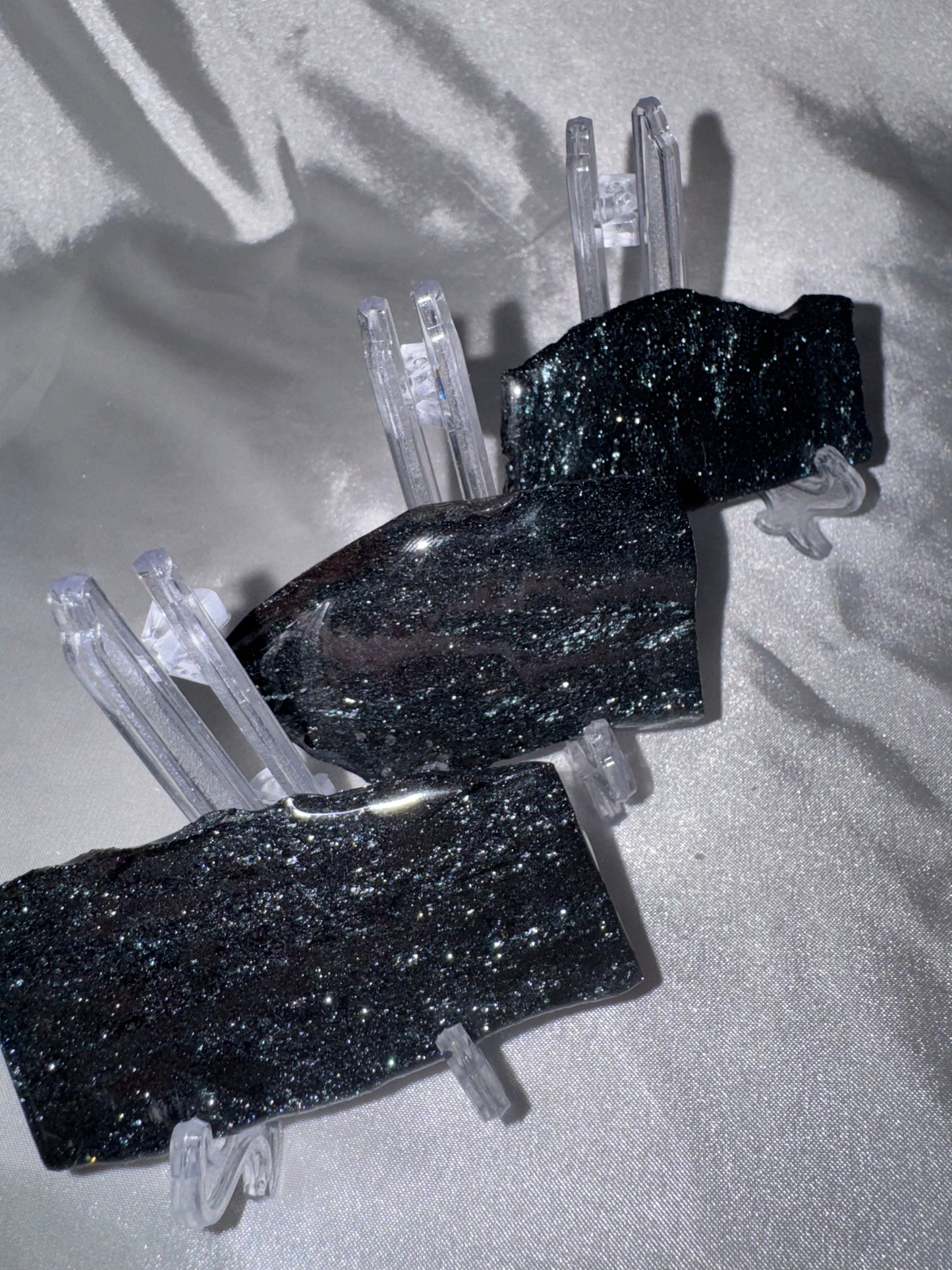 Specular Hematite Slab on stand