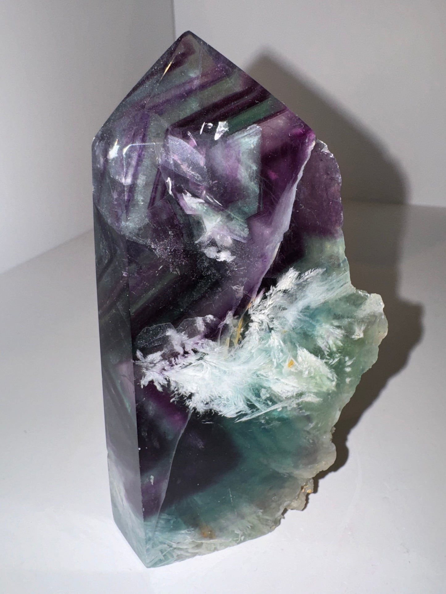 Druzy Snow Fluorite Tower