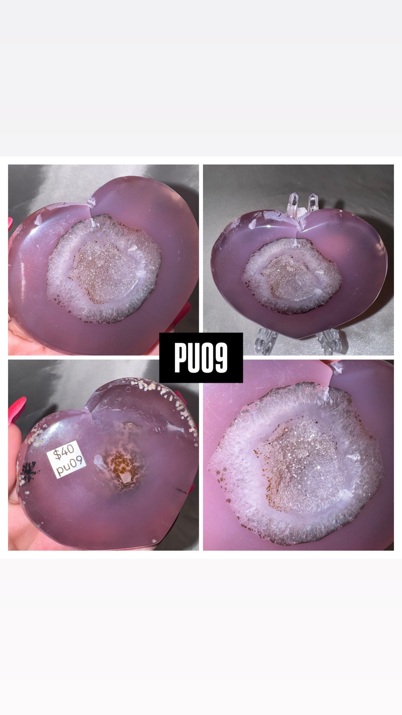 Jelly Agate Large Heart (with stand)