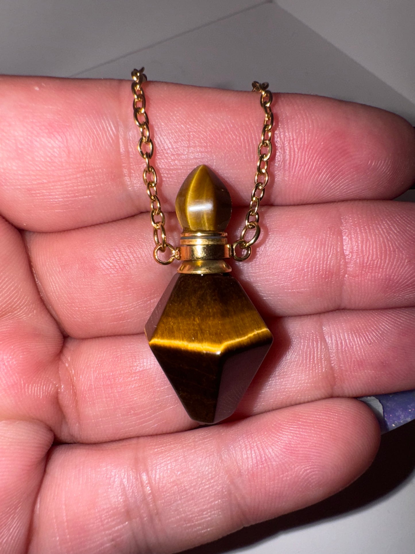 Tigers Eye Bottle Necklace