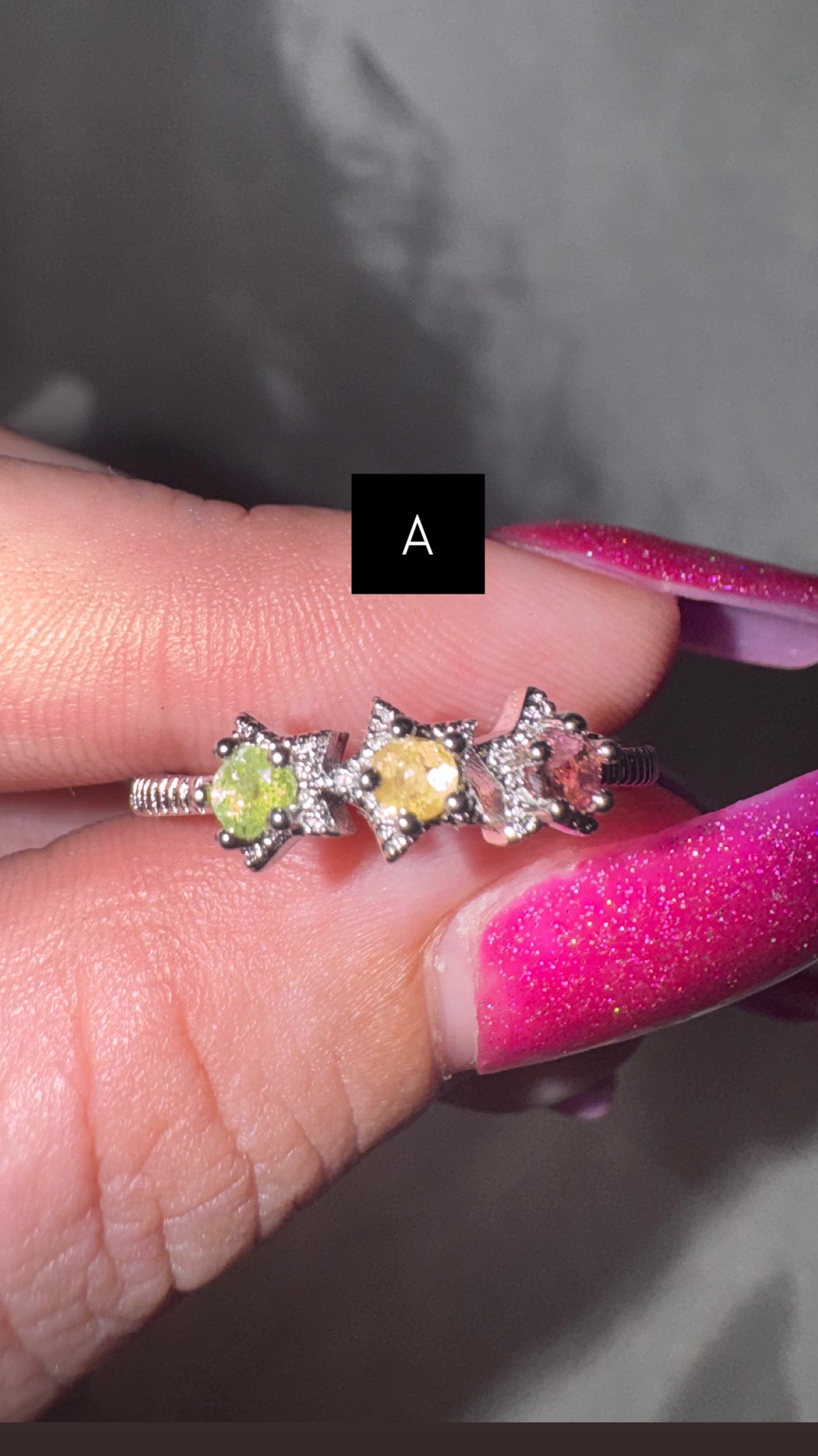 Multi Colored Tourmaline Adjustable Ring
