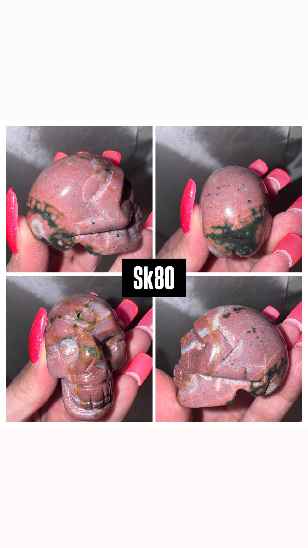 Ocean Jasper Moss Agate AAA Skull