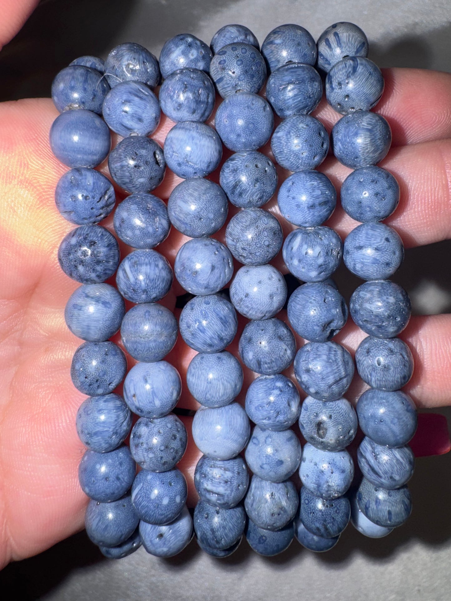 Blue Coral 8mm Bracelet