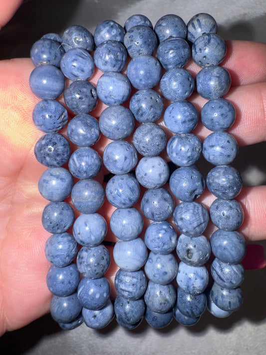 Blue Coral 8mm Bracelet