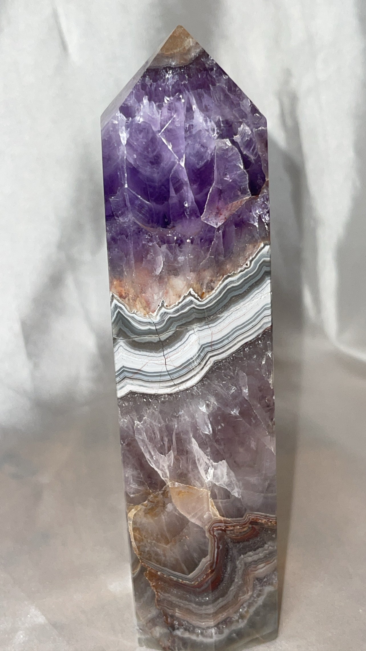 Amethyst Banded Agate Large Tower