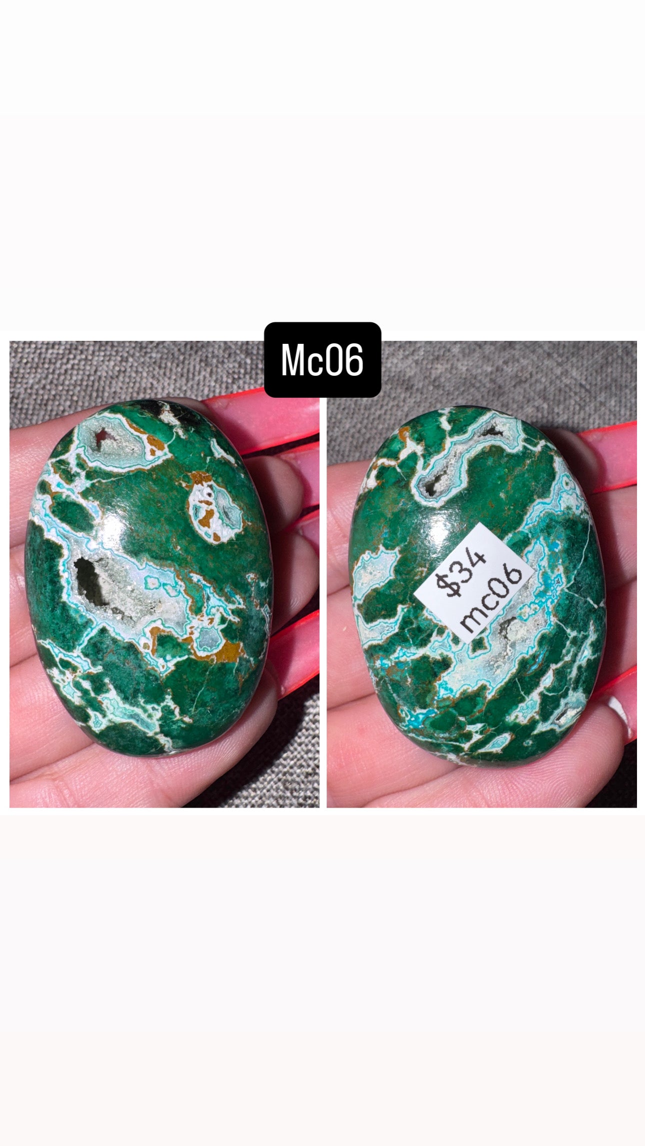 Malacholla (Malachite Chrysocolla) Palmstone