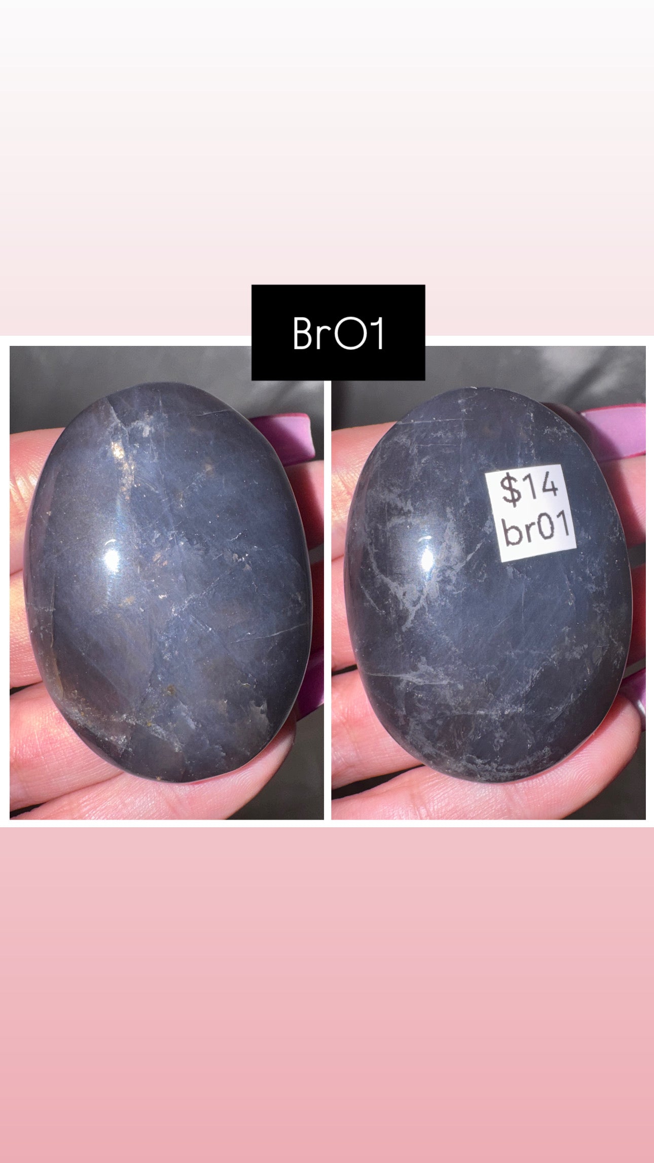 Blue Rose Quartz Palmstone