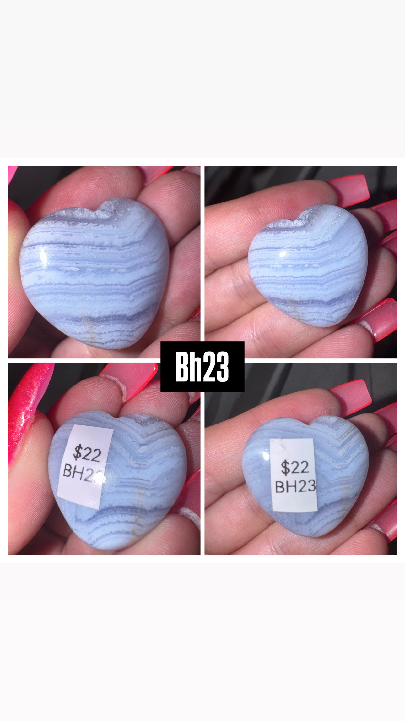 Blue Lace Agate AAA Heart