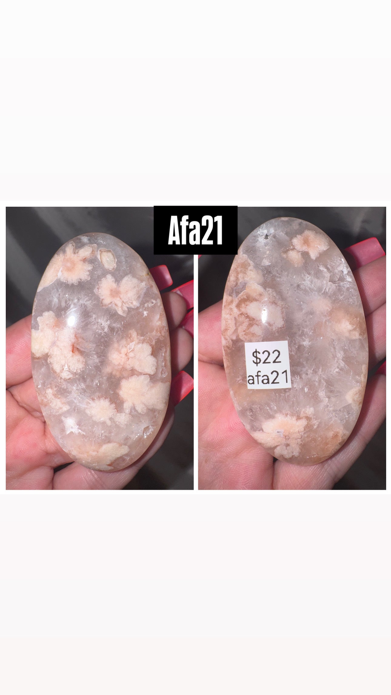 Amethyst Flower Agate AAA Heart/Palmstone