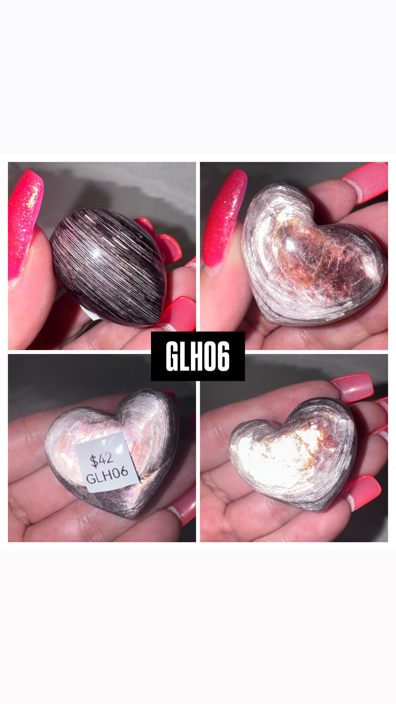 Gem Lepidolite Puffy Heart