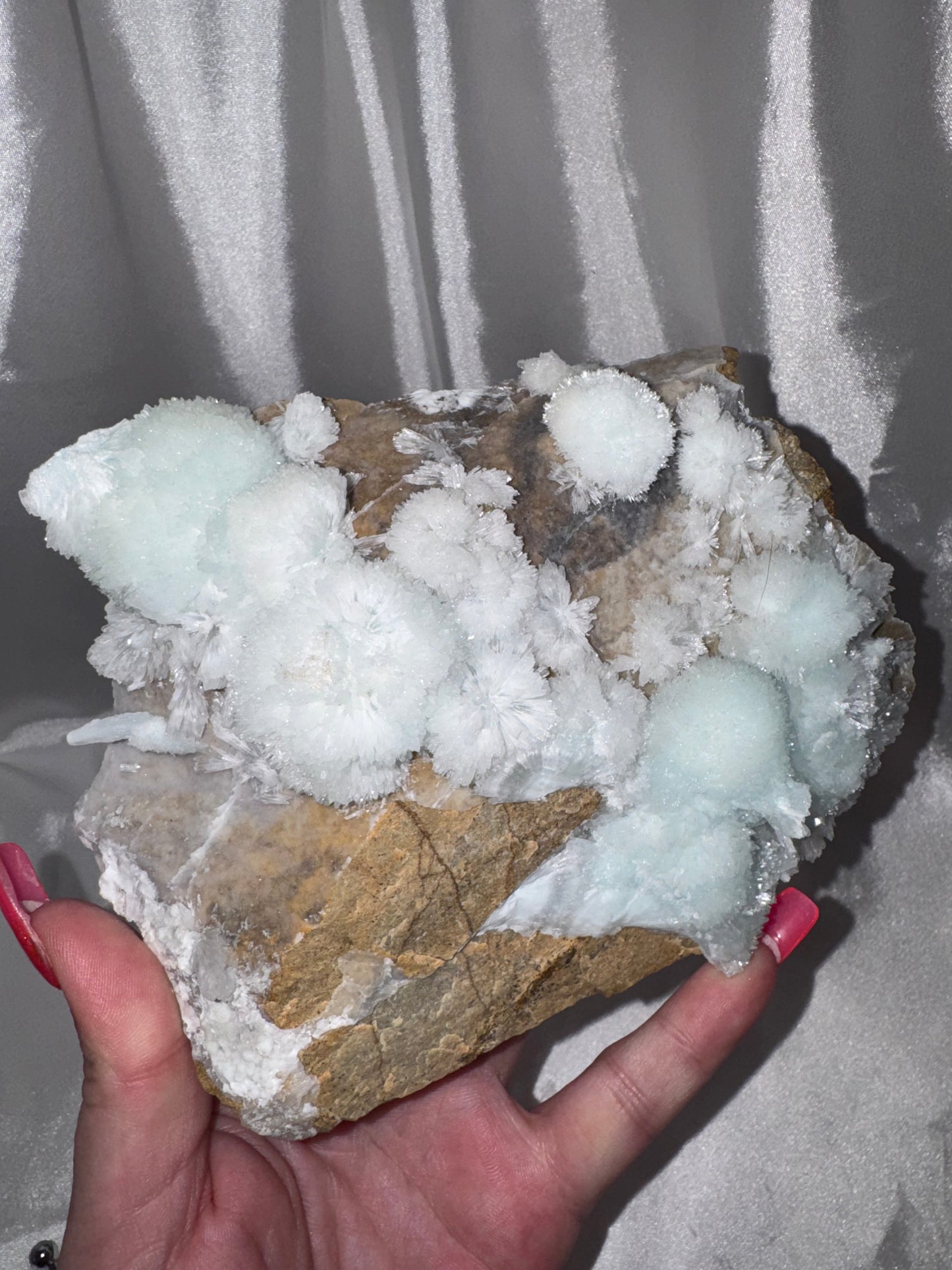 Blue Aragonite AAA XL Specimen on Stand