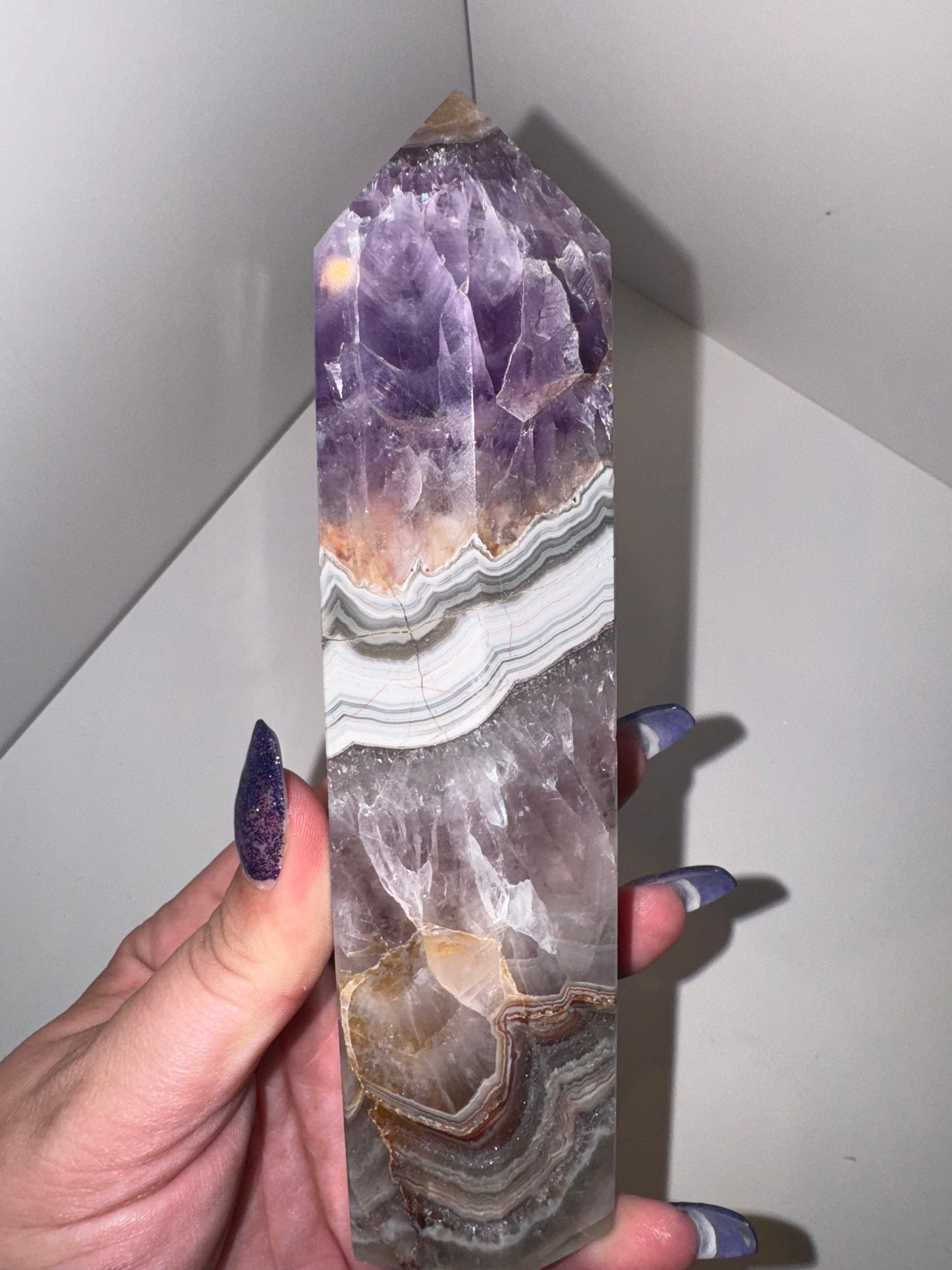 Amethyst Crazy Lace Agate Large Tower