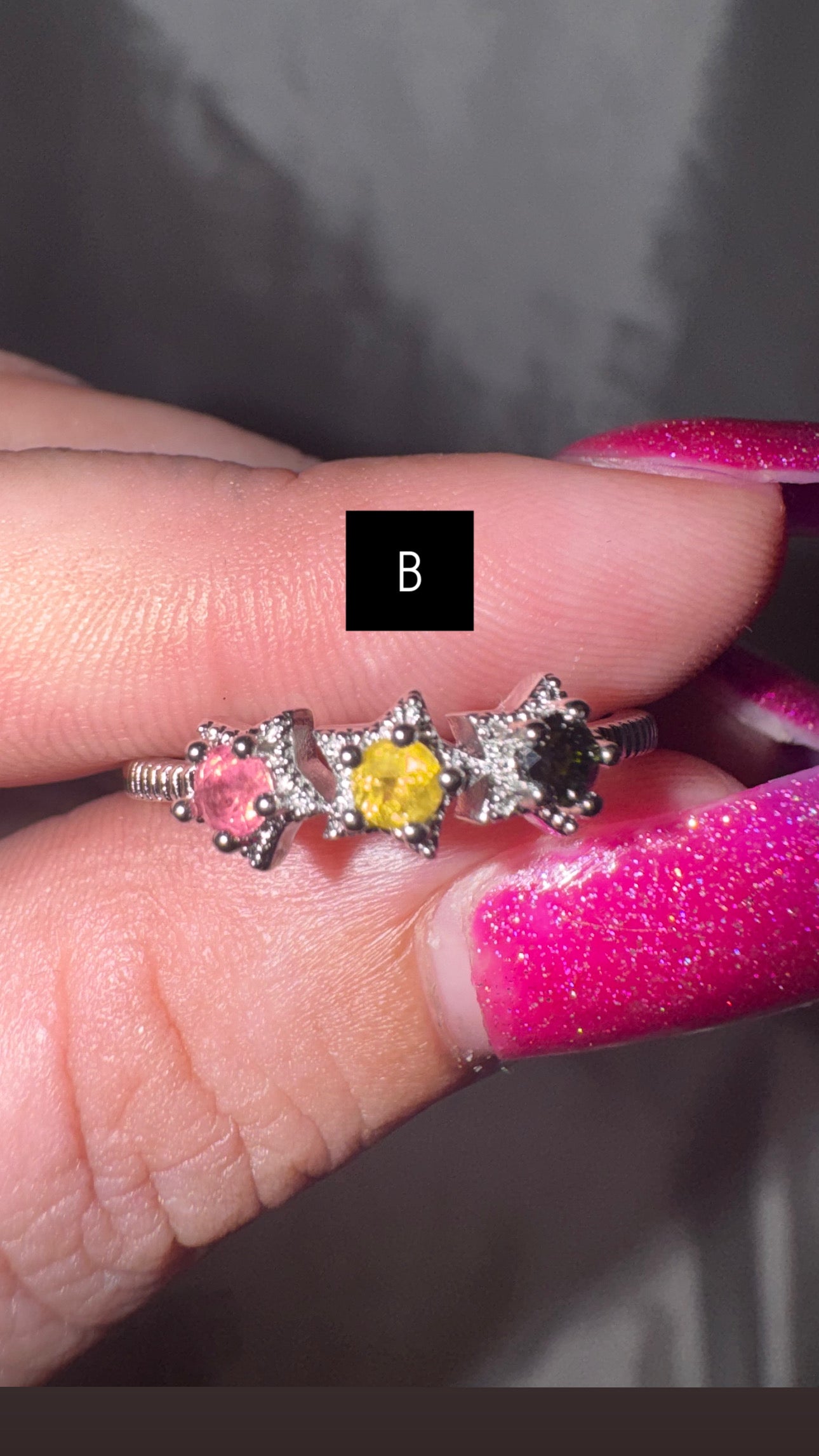 Multi Colored Tourmaline Adjustable Ring