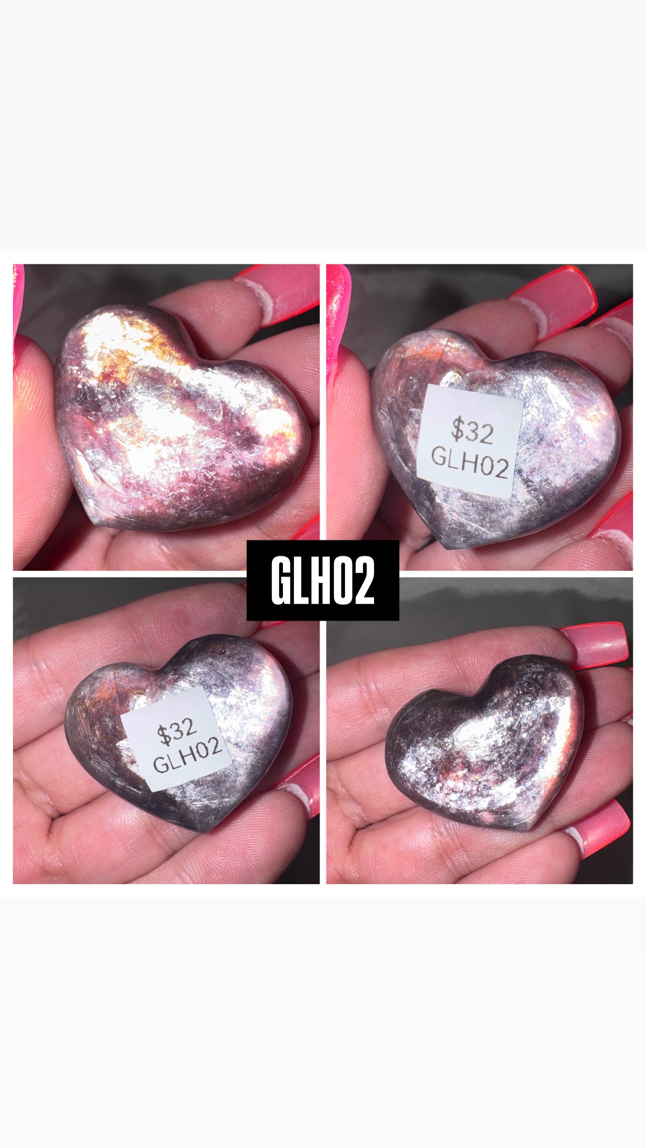 Gem Lepidolite Puffy Heart