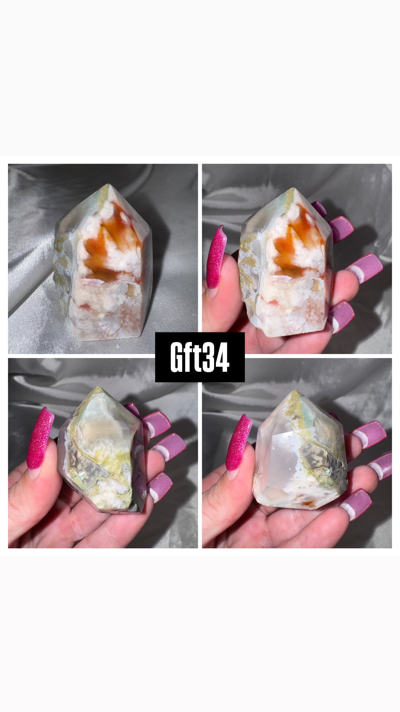 Green Flower Agate Tower