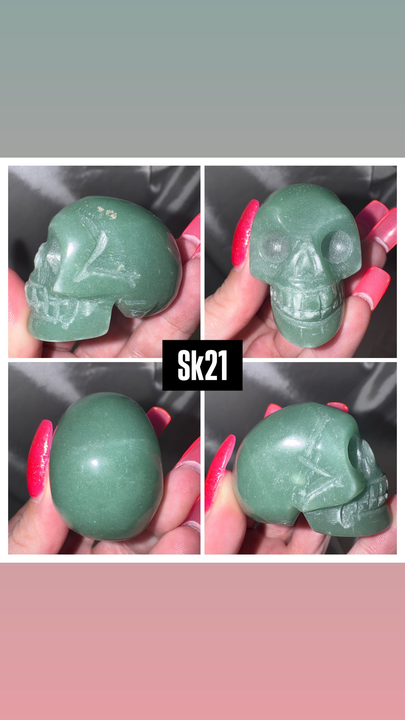 Green Adventurine Skull