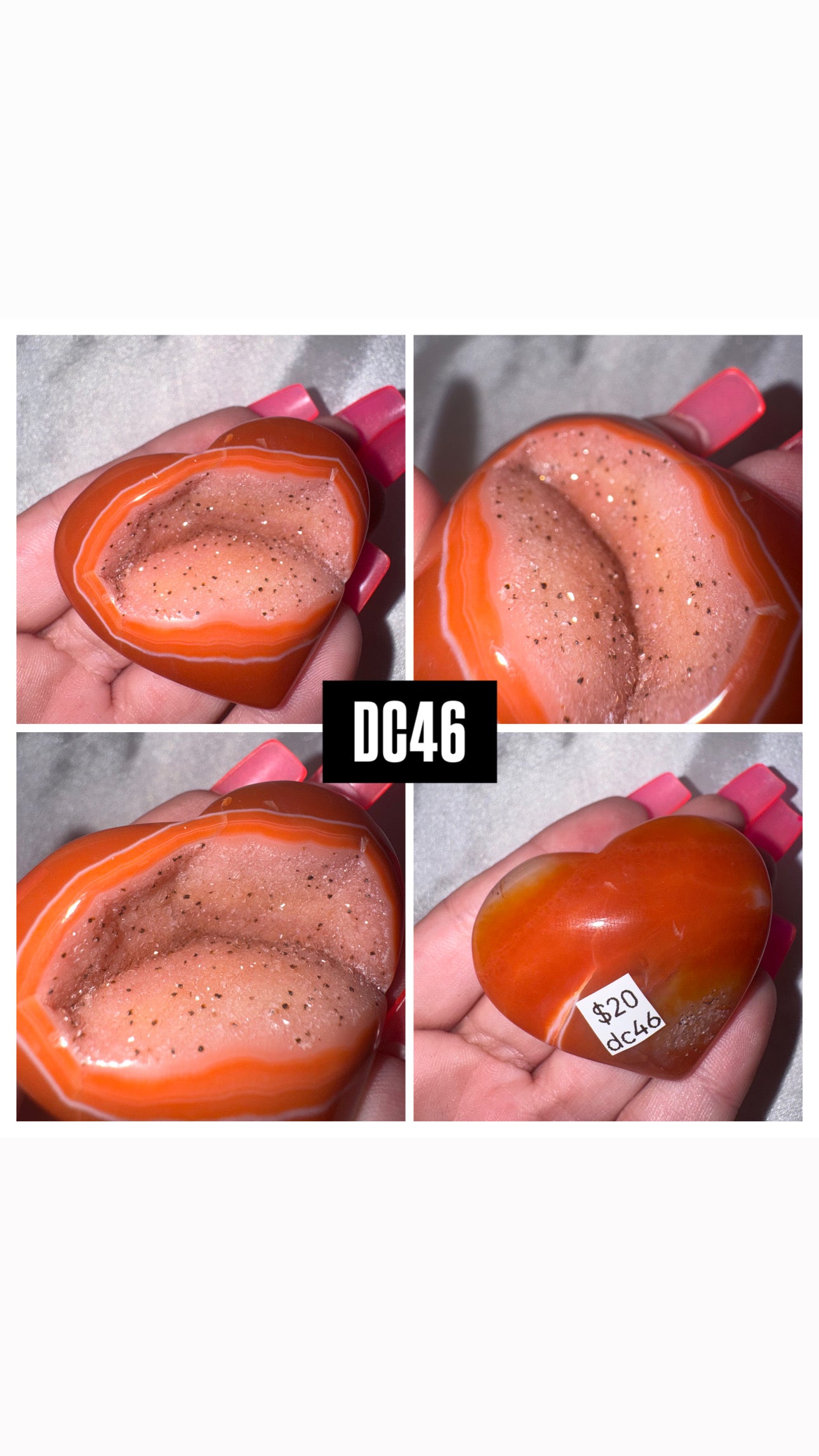 Druzy Carnelian Heart/Palmstone