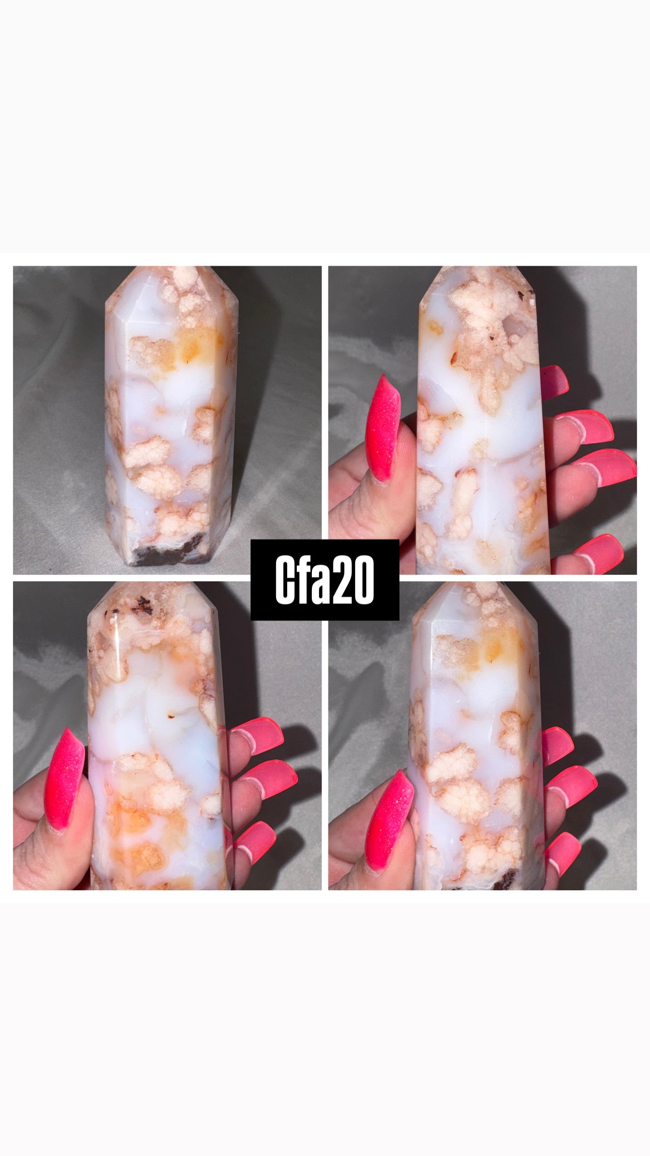 Carnelian Flower Agate Tower/Freeform