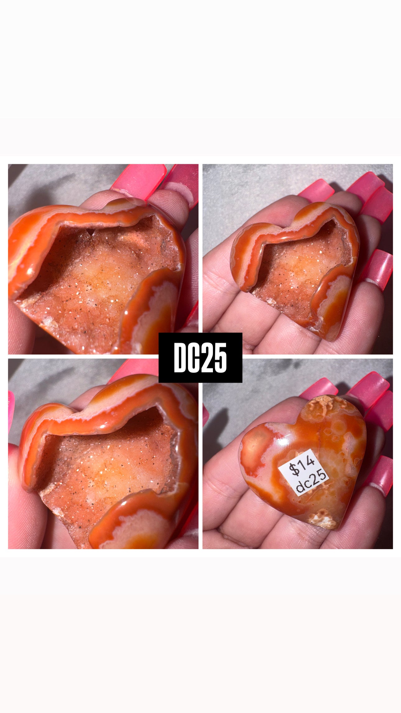 Druzy Carnelian Heart/Palmstone