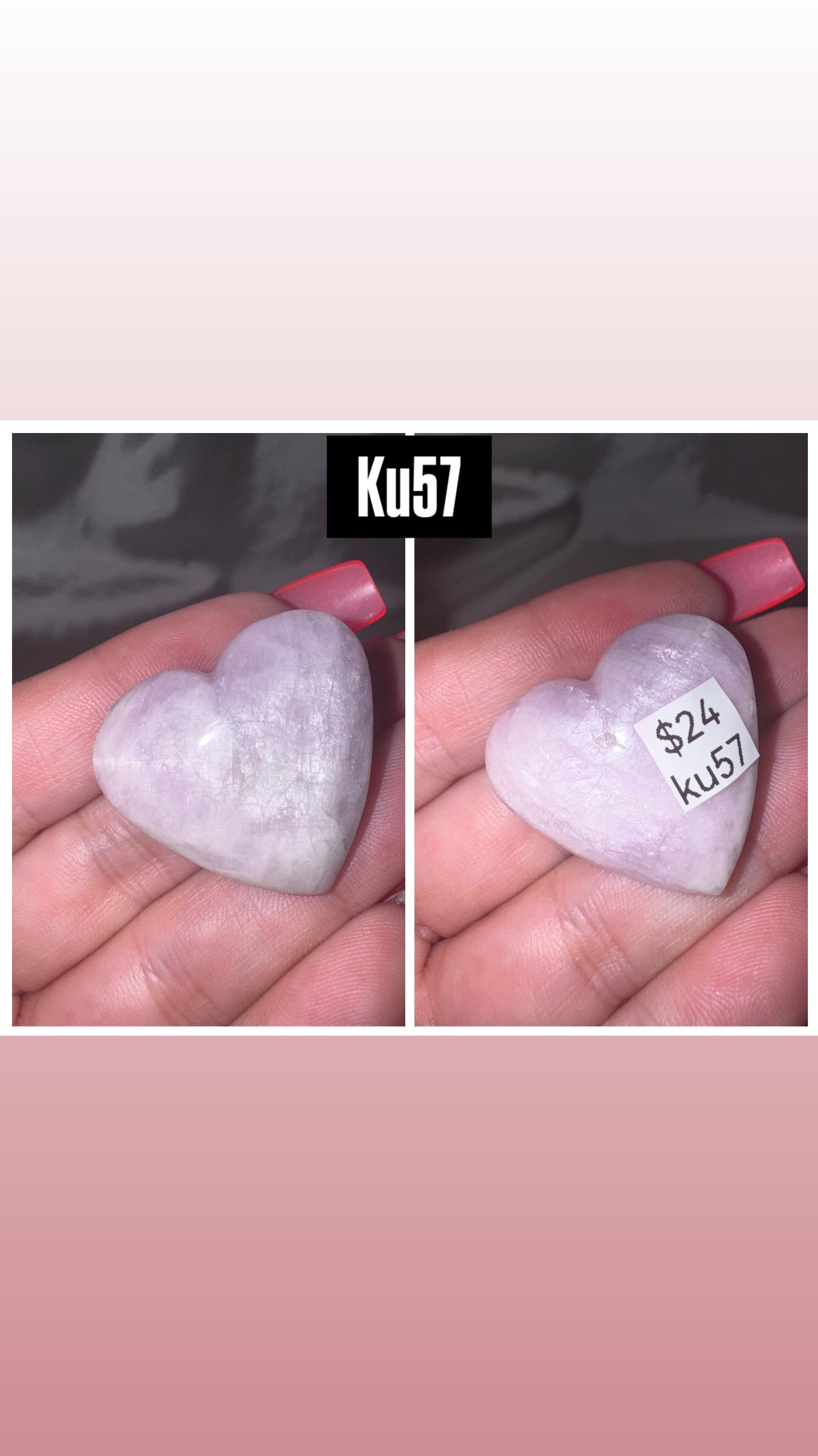 Kunzite AA Heart