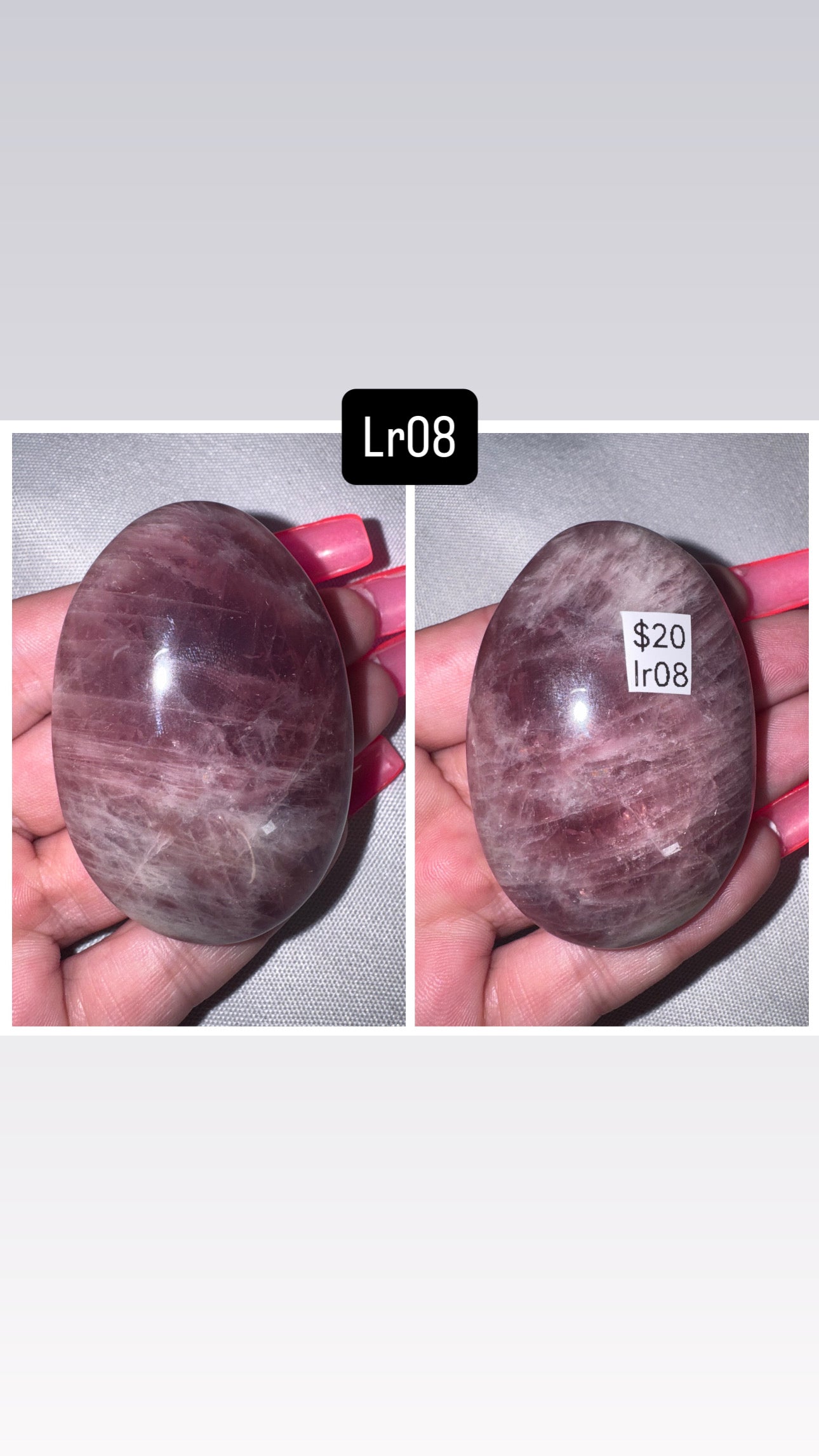 Lavender Rose Quartz Palmstone