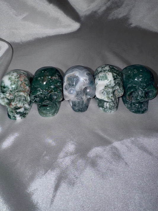 Moss Agate Skull
