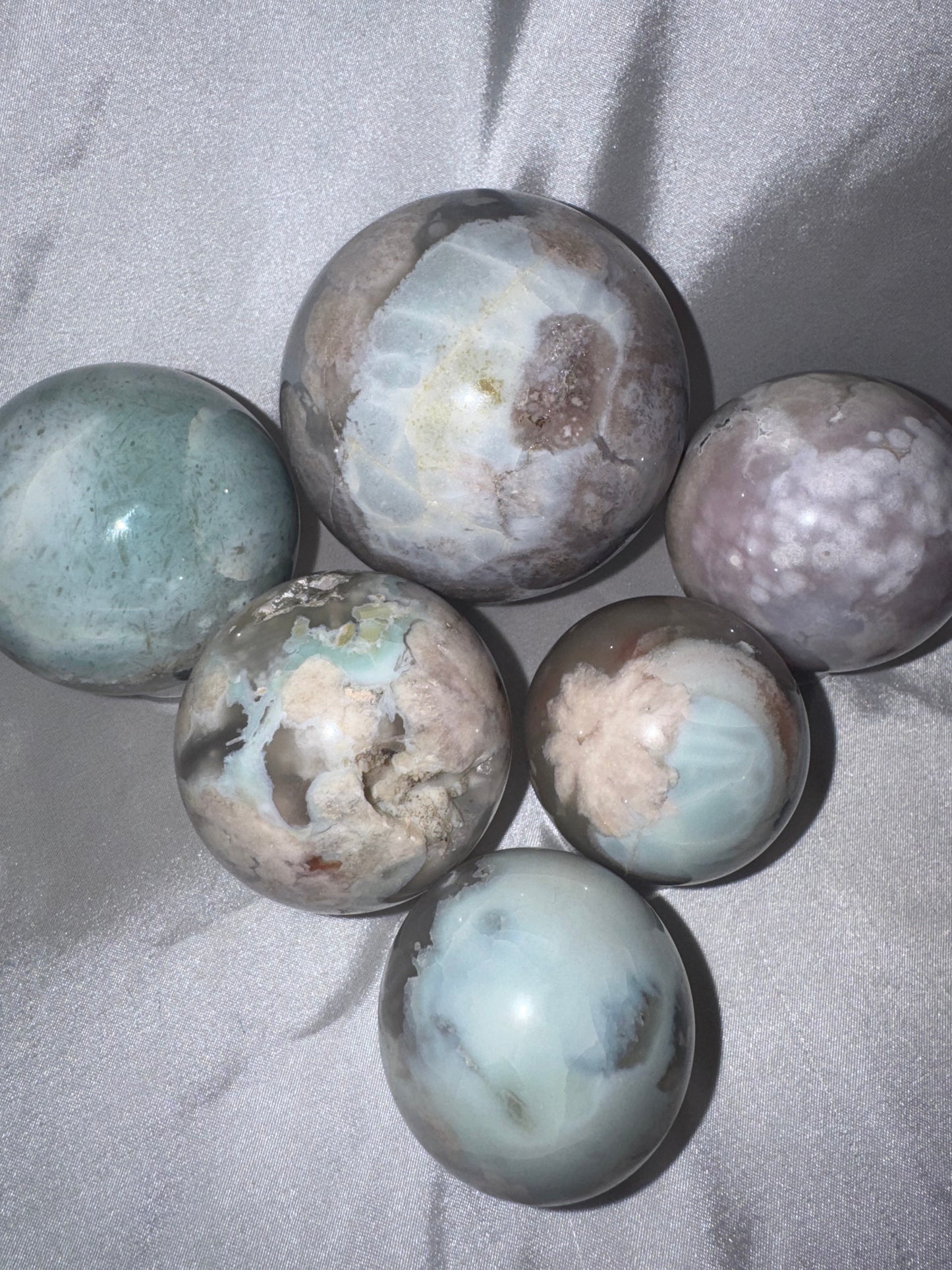 Green Flower Agate Sphere