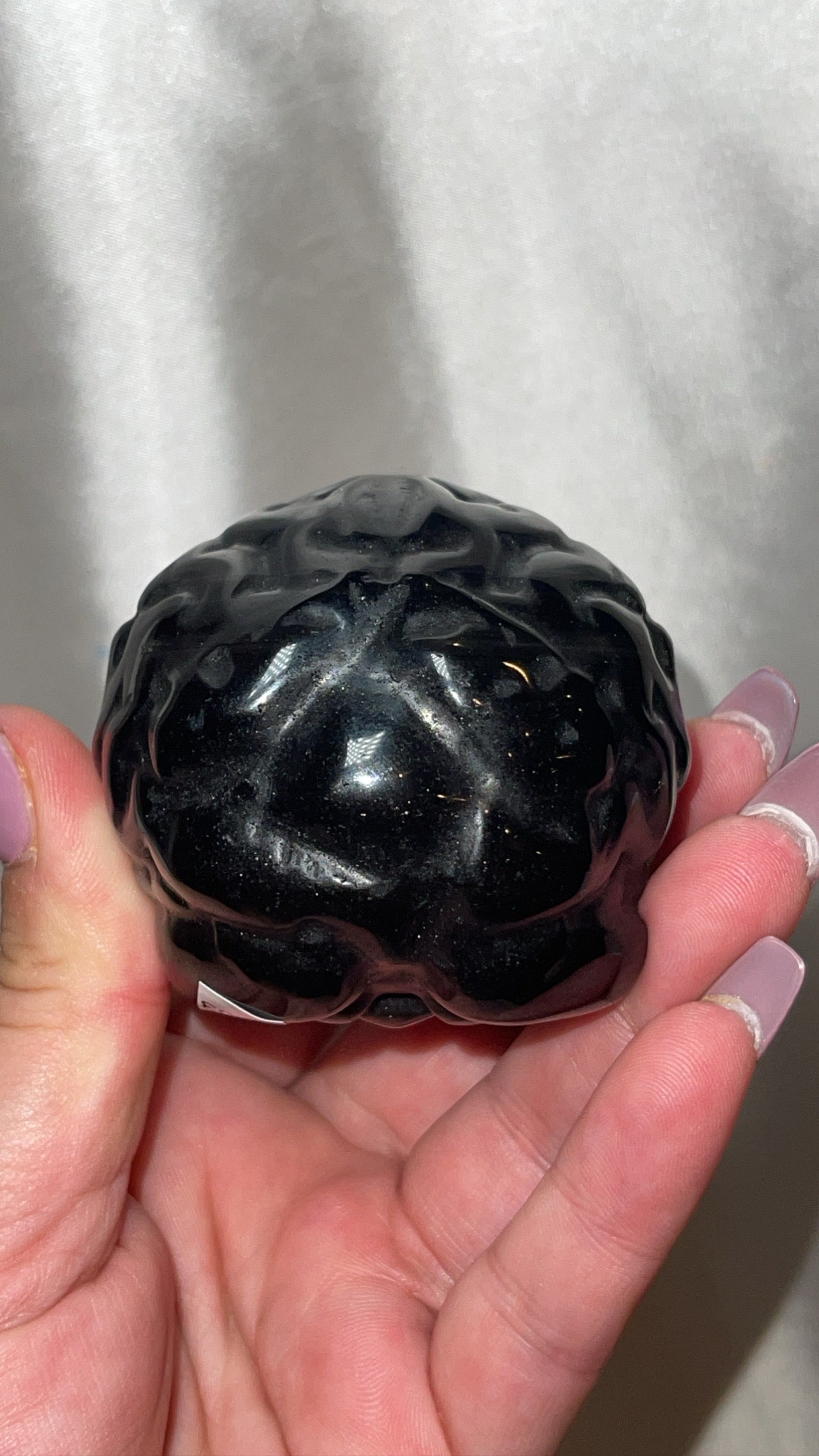 Silver Sheen Obsidian Large Anatomical Brain