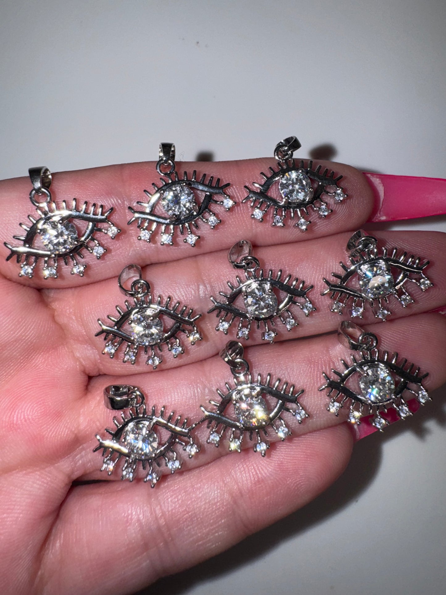 Moissanite Eye Pendant