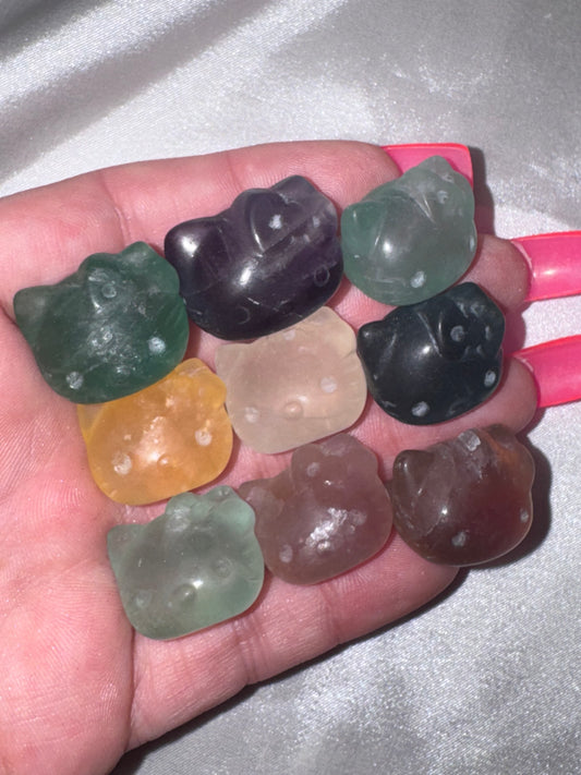 Fluorite Hello Kitty Carving