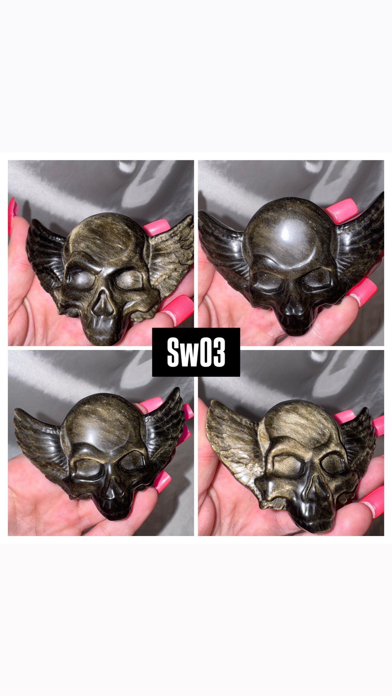 Crystal Skull with Wings