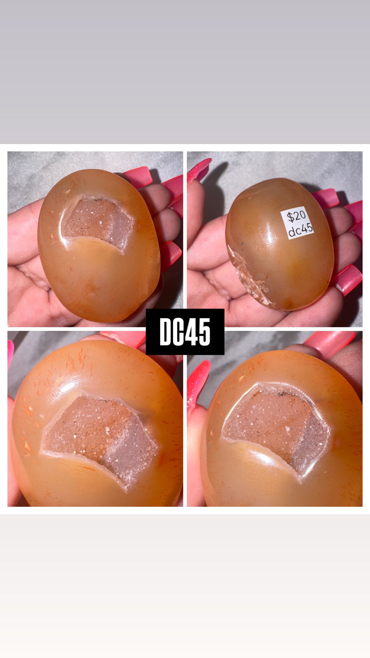 Druzy Carnelian Heart/Palmstone