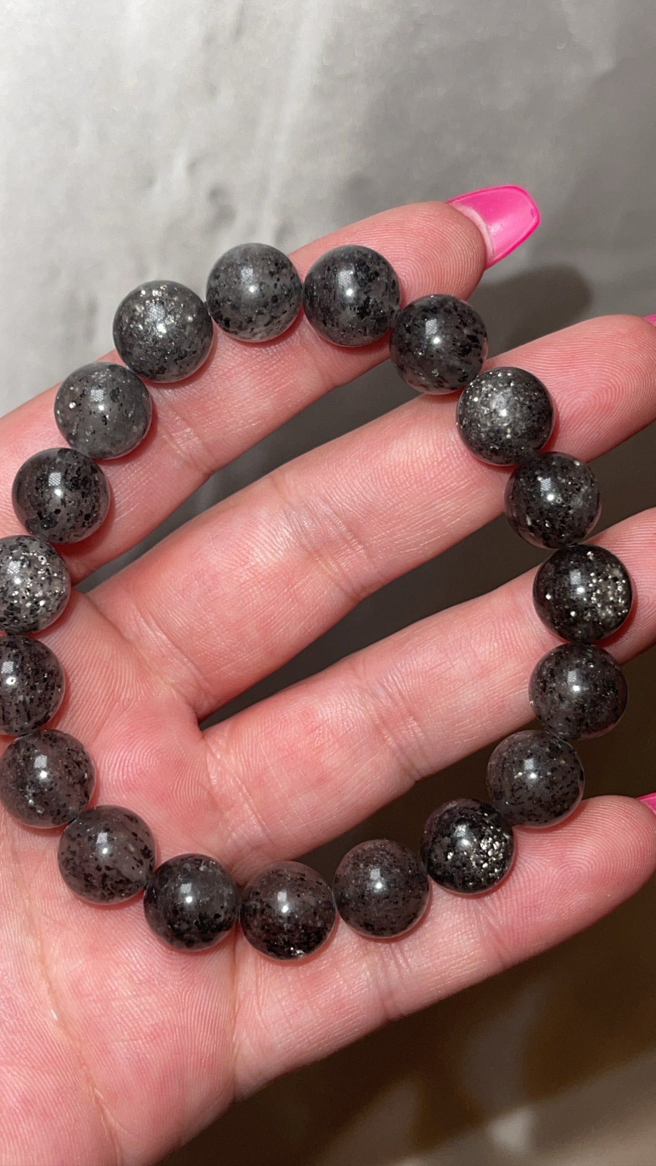 Black Mica Included Quartz 10mm Bracelet (Last one!)