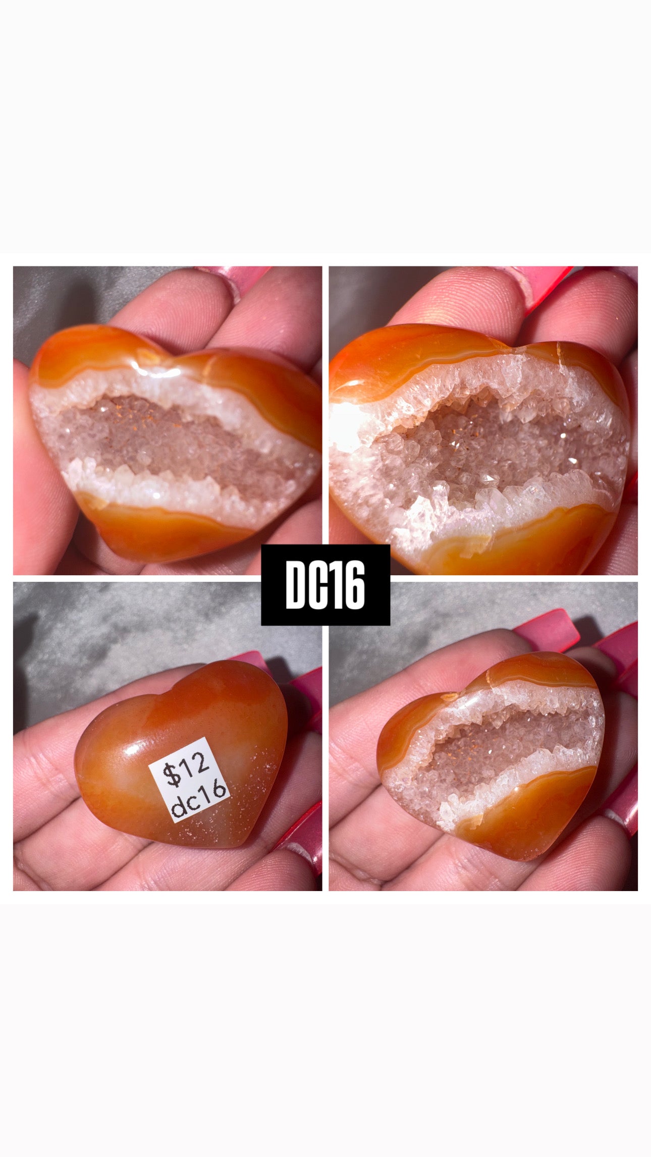 Druzy Carnelian Heart/Palmstone